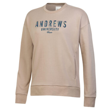 Gear - Big Cotton  Everlee Crew Rose Tea/Cafe Au Lait - Straigh Andrews over AU Wordmark between Est.1874 over Straight University